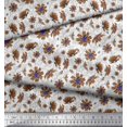 thumbnail image 2 of Soimoi Cotton Poplin Fabric Leaves & Cosmos Floral Decor Fabric Printed Yard 56 Inch Wide, 2 of 3