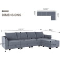 thumbnail image 4 of HONBAY Sectional Sofas, Bluish Gray Polyester, 4 of 6