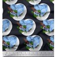 thumbnail image 1 of Soimoi Polyester Crepe Fabric Tropical Flower & Heart Print Fabric by The Yard 42 Inch Wide, 1 of 3