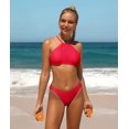thumbnail image 4 of Charmo Ensemble de Maillot de Bain Bikini pour Femmes, Tour de Cou, Col Montant, Dos Croisé, 4 of 5