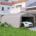 thumbnail image 2 of Outsunny 12' x 20' Garage Carport with Ventilation Windows, Grey, 2 of 10