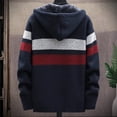 thumbnail image 4 of Mikilon Cardigan à Capuche Tricoté à Manches Longues Patchwork Décontracté pour Hommes avec Fermeture Éclair, 4 of 4