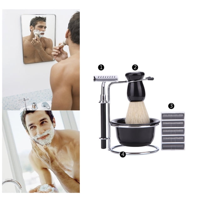 RYRDWP Ensemble de Rasage avec Brosse en Acier Inoxydable, Kit de Tasse à Raser Parfait pour