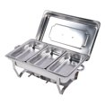 thumbnail image 2 of Plats à Chafing pour Buffet, Ensemble de Serveurs et Réchauffeurs en Acier Inoxydable avec Cadre Pliant, Réchauffeur de Nourriture pour Fêtes, Banquets et Événements, 2 of 7