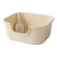 thumbnail image 3 of Open Top Pet Litter Tray Cat Litter Box High Sided Easy to Clean Extra Large Coffee Color, 3 of 9