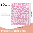 thumbnail image 2 of 912Pack 12Sheets Glitter Letter Stickers Self-Adhesive Alphabet Sticker Pink, 2 of 6