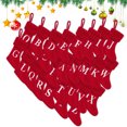 thumbnail image 5 of Fridja Christmas Stocking Knit Initial Christmas Stockings for Family Farmhouse Monogram Letter Christmas Stockings Christmas Decorations Gift Stocking Personalized Stocking Embroidered Letter I, 5 of 5