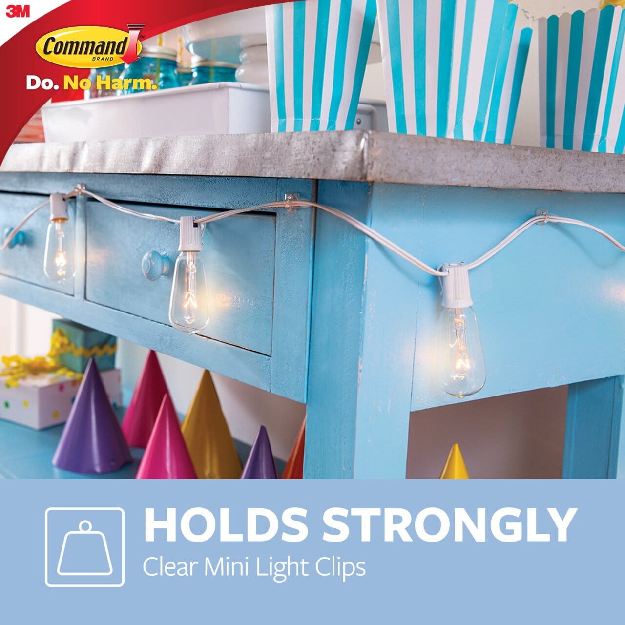 Command Small Clear Refill Strips for Command Clear Small Indoor Hooks, 16 Strips