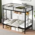 thumbnail image 1 of Gymax Twin Over Futon Bunk Bed Convertible Couch & Bed w/ Safety Guardrails, 1 of 10