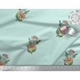 thumbnail image 2 of Soimoi Poly Georgette Fabric Leaves & Floral Block Printed Fabric 1 Yard 52 Inch Wide, 2 of 3
