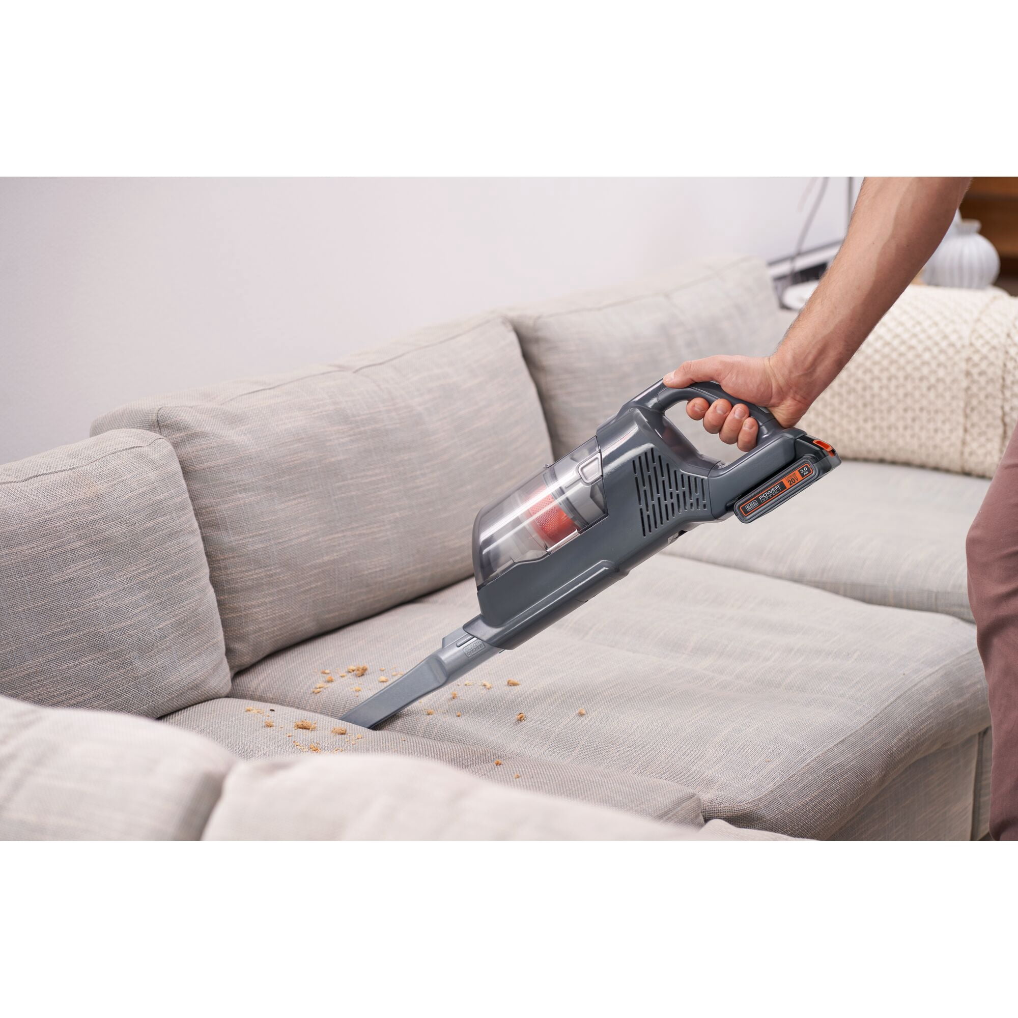 BLACK+DECKER POWERSERIES+ Aspirateur sans fil 20 V MAX*, lampadaires LED, léger, batterie incluse (BHFEA18D1)