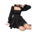thumbnail image 4 of xiaxaixu Robe Corset Lolita, Col Carré à Nouer Manches Bouffantes Dentelle une Pièce, 4 of 7