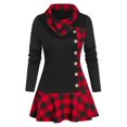 thumbnail image 2 of Simua Fashion Women's Plus Size Long Sleeve Cowl Neck Tunic Color Block Pullover Sweatshirt, 2 of 6
