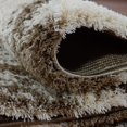thumbnail image 3 of Ladole Rugs Contemporary Abstract Microfiber Shaggy Area Rug Cream- Beige, 5x8 (5'3" x 7'6", 160cm x 230cm), 3 of 4