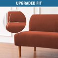 thumbnail image 3 of Armless Futon Cover Stretch Sofa Bed Slipcover Protector Elastic Feature Rich Textured High Spandex Small Checks Jacquard Fabric Futon Cover, Machine Washable, 3 of 7