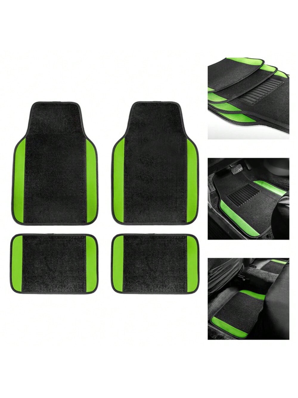 Tuqiang Car floor mats for Mazda for B2500 Plush-tread floor mats Suede Black and green