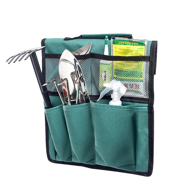 Portable Garden Tool Storage Bag With Multiple Pockets, Made Of Abrasion Fabric