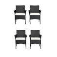 thumbnail image 1 of Patiojoy Outdoor 4 PCS Rattan Dining Chair Patio Cushioned Arm Chair w/Zipper Black, 1 of 9