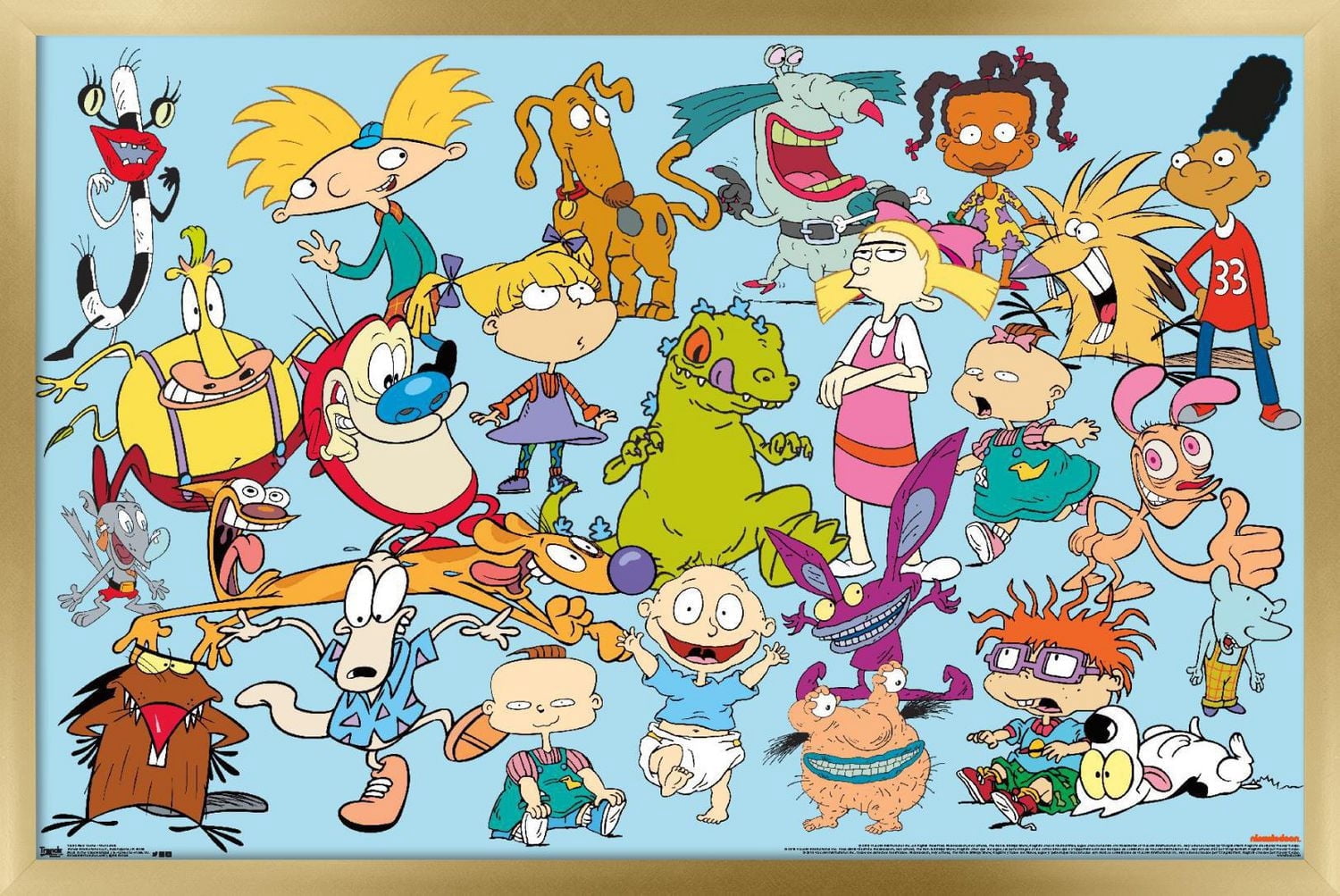 Nickelodeon Characters Wall Poster, 14.725" x 22.375" Framed