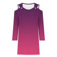 thumbnail image 4 of Robes Boho d'Automne pour Femmes Robe à Épaules Dénudées pour Femmes Automne Manches Longues Col en V Ligne A Mini Robe Soleil Robes Tunique Robe Maxi Grande Taille P-29 Rose Vif-A L, 4 of 5