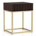 thumbnail image 2 of Furniture of America Giffore Metal 1-Drawer Side Table in Walnut, 2 of 5