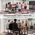 thumbnail image 4 of Outsunny 5.7 FT Outdoor Picnic Table Bench Set with 2" Umbrella Hole, Brown, 4 of 10