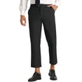 thumbnail image 1 of INSPIRE CHIC Men's Pants Solid Color Ankle Length Flat Front Trousers 32 Black, 1 of 7
