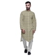 thumbnail image 1 of Atasi Printed Designer Rayon Button Down Casual Kurta With Pajama For Men, 1 of 4