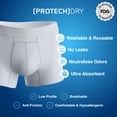 thumbnail image 2 of Caleçons Boxeurs pour Hommes en Coton Lavables et Réutilisables pour Incontinence avec Protection avant Absorbante, 2 of 13