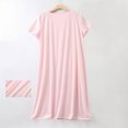 thumbnail image 4 of Yuyuzo Chemises de Nuit pour Femmes à Manches Courtes, Robes de Détente et de Sommeil, Amples, Basiques, Unies, Col Ras du Cou, T-Shirts Confortables, Nuisette, 4 of 6