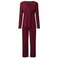 thumbnail image 1 of Ketyyh-chn99 Pyjama de Maternité Chandails de Grossesse Femmes Maternité Manches Longues Allaitement Bébé T-Shirt Hauts+pantalons Ensemble de Pyjama Costume Rouge,P, 1 of 5