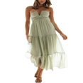 thumbnail image 1 of Robe Longue Dos Nu Sans Manches Ligne A Fluide pour Femmes Robe de Plage, 1 of 6