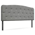 thumbnail image 1 of Costway Full Size Upholstered Headboard Only Adjust Button Tufted Faux Linen Light Grey, 1 of 10