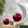 thumbnail image 3 of 2 Pcs Gazing Ball 2.5 Inch 63mm Reflective Sphere Polished Hollow Ball Deep Red, 3 of 7