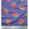 thumbnail image 1 of Soimoi Purple Poly Georgette Fabric Watermelon Fruits Print Fabric by Yard 42 Inch Wide, 1 of 3