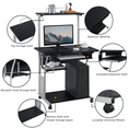 thumbnail image 4 of Fullfurnique Rolling 3-Tier Computer Desk with Detachable Top Shelf, Black, 4 of 9