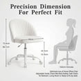 thumbnail image 3 of Homall Home Office Chair Adjustable Vanity Chairs Mid Back Rolling Task Chairs for Bedroom, Living Room or Study, White, 3 of 7