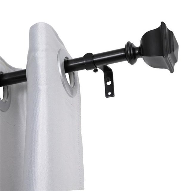 0.75 in. Curtain Rod for 86-120 in. Windows, Black