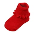 thumbnail image 1 of B91xZ Chaussettes Cheville pour Bébés Filles en Coton Riche Nouveau-Né et Éponge, Rouge m Nourrisson, 1 of 4