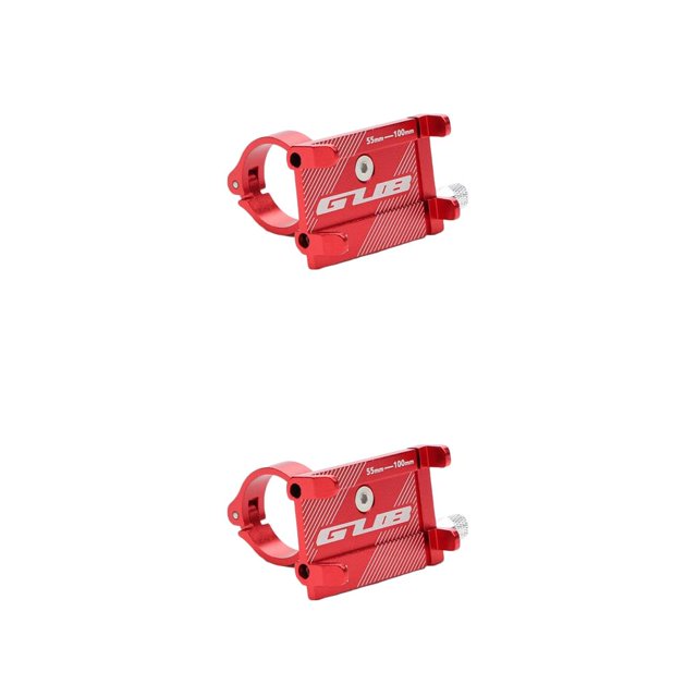 Transemion Support de Téléphone pour Guidon de Vélo, Support Réglable, Berceau, Alliage d'Aluminium, Rouge, Ensemble de 2