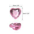 thumbnail image 2 of Unique Bargains 40 Pcs Acrylic Flat Back Rhinestones 20mm/0.8 Inch Heart Artificial Gemstone for Crafts Jewelry Making Light Pink, 2 of 7