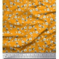 thumbnail image 1 of Tissu Popeline de Coton Pomme Feuilles & Magnolia Imprimé Floral 1 Yard 56 Inch Wide, 1 of 5