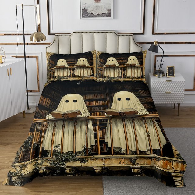 Erosebridal Halloween Theme Coverlet Set King, Spooky Animals Bed Quilt, 3 Pieces
