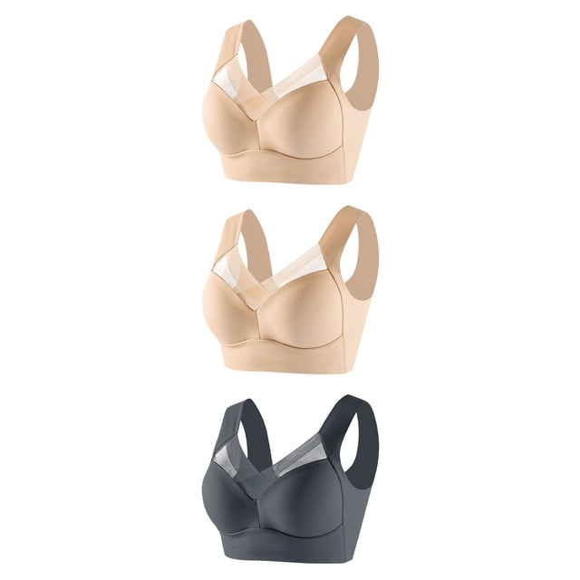 Timegard Womens Plus Size Bras No Underwire Full Coverage Mesh Breathable Comfort Everyday Bralette