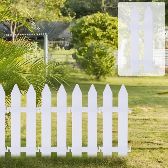 Plastic Garden Fence Edging, Decorative Picket Fence Border for Lawns, Flower Beds, Pathways and Yard Outdoor Decor