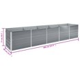 thumbnail image 4 of vidaXL Garden Raised Bed Galvanised Steel 400x80x77 cm Grey, 4 of 4
