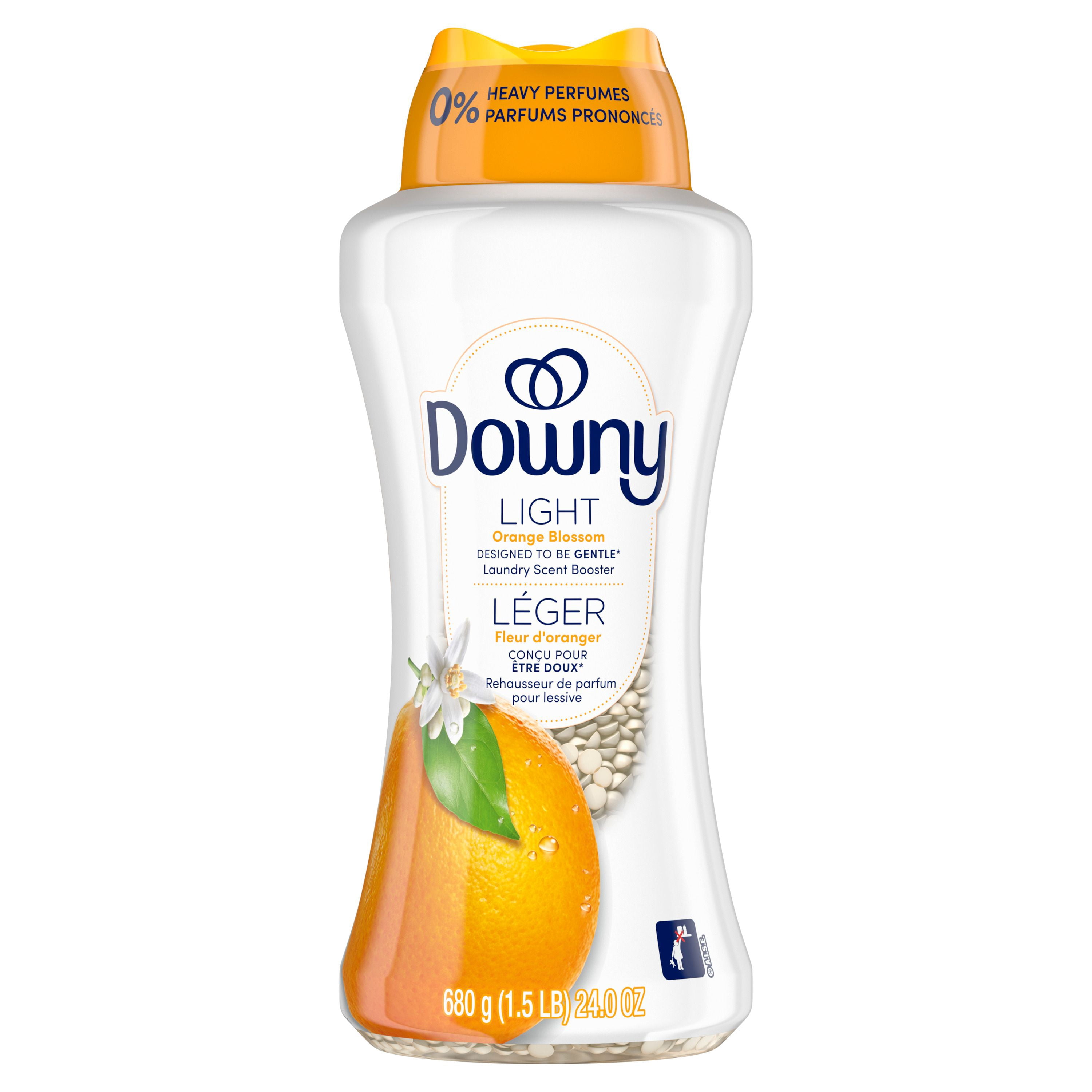 Perles rehausse-parfum pour lessive Downy Léger, parfum Fleur d’oranger, perles pour les tissus et la lessive, conçues pour être douces avec une légère bouffée de parfum, sans parfums prononcés