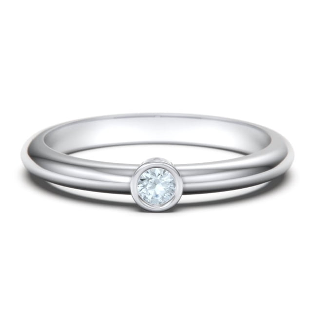 Classic Bezel Set Birthstone Ring - Aquamarine (March)