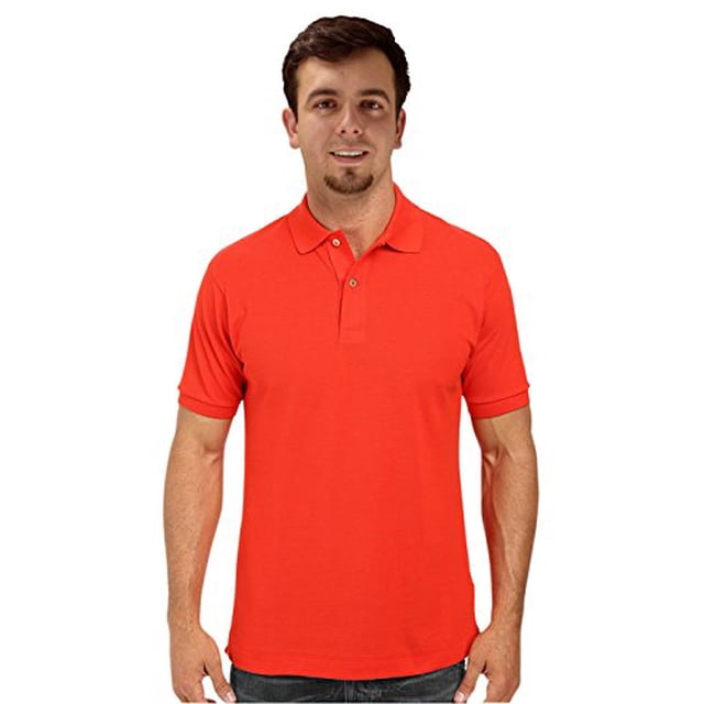 Peach Couture Mens Short Sleeve Classic Pique Polo Shirt