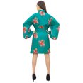 thumbnail image 2 of Bimba Robe Kimono Jaune à Manches Longues pour Femme avec Ceinture, Cache-Maillot de Mariée Enveloppant - 8, 2 of 4